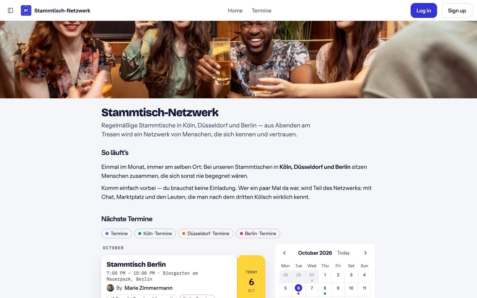 The public page of a Nori community